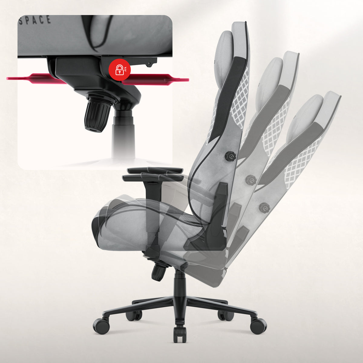 Huzaro Force 8.3 Grey suede gaming chair