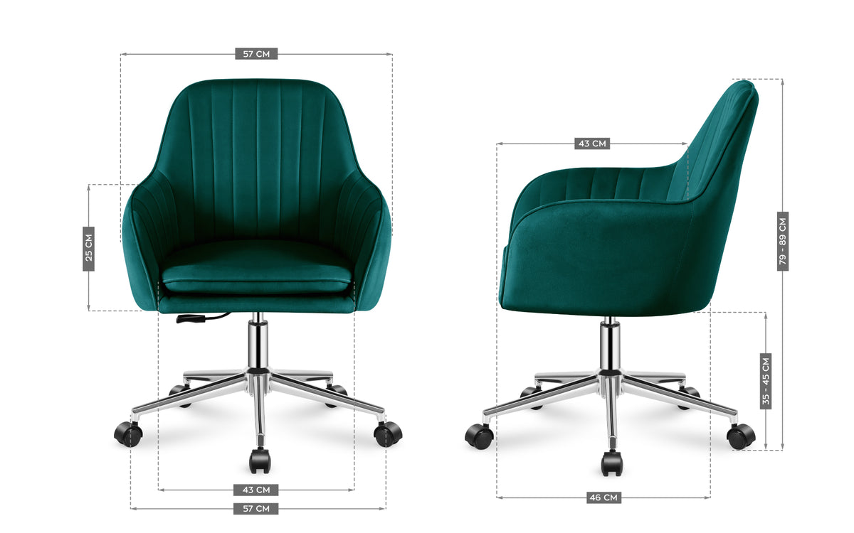 MARK ADLER FUTURE 5.2 green velour swivel chair
