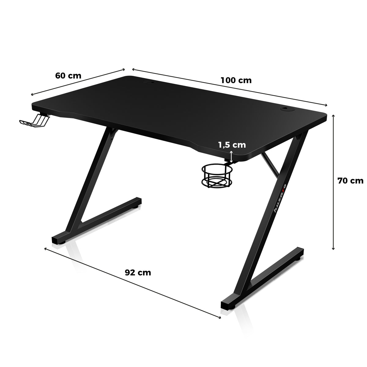 Huzaro Hero 1.8 Black 100 cm Gaming Desk