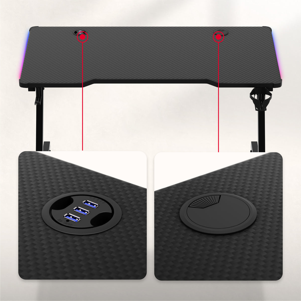 USB HUB AND CABLE INLETS