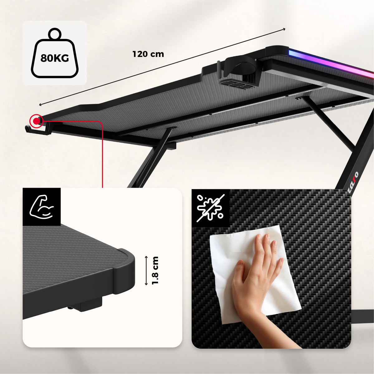 An indestructible worktop with a Carbon Flex coating