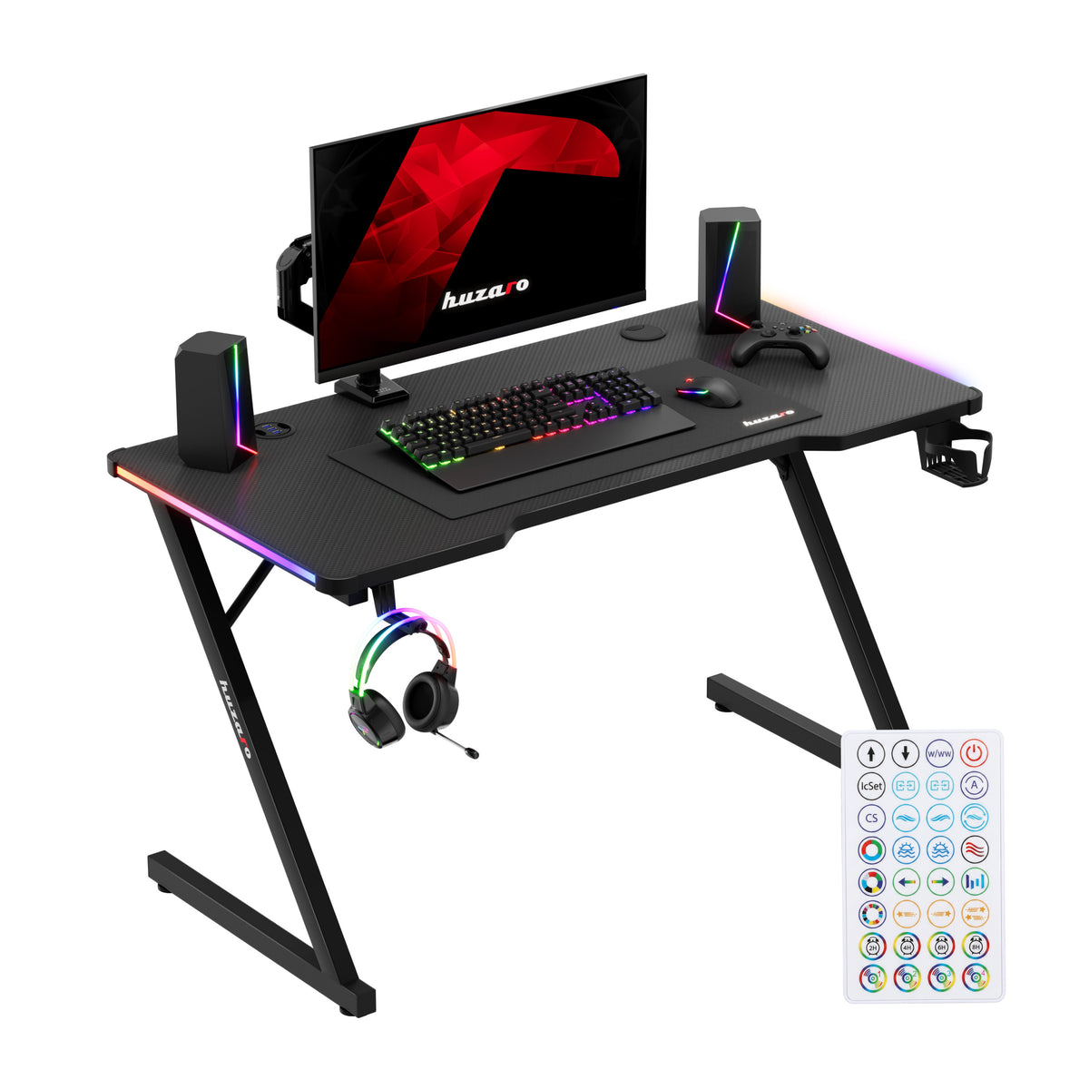 Huzaro Hero 2.5 RGB LED Black 120 cm Gaming Desk