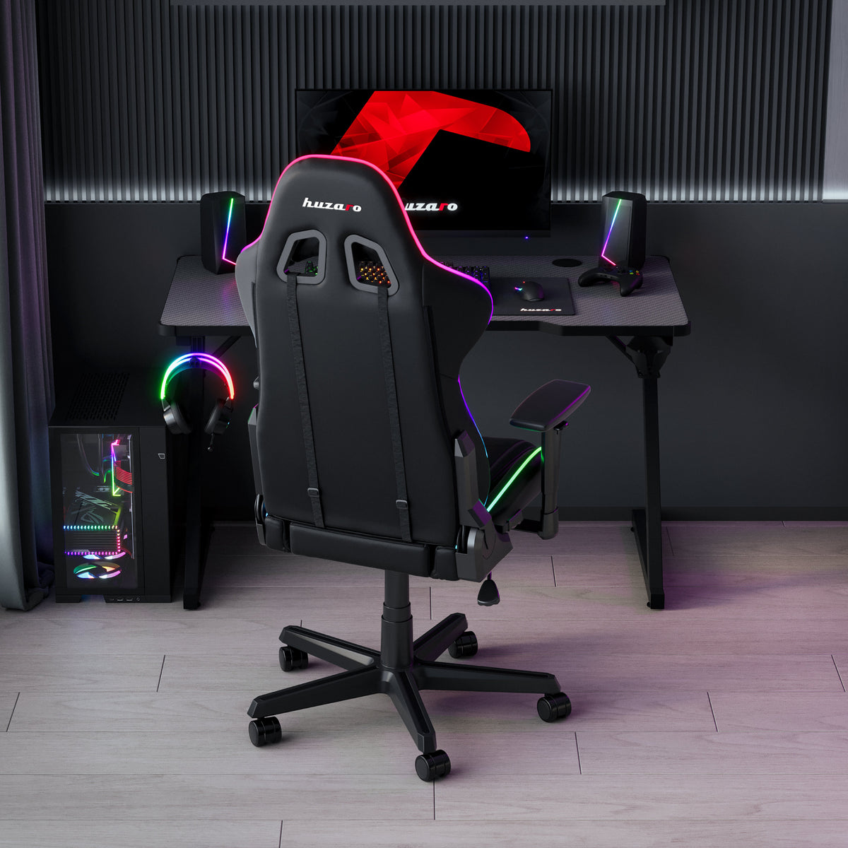 Huzaro Hero 2.5 RGB LED Black 120 cm Gaming Desk