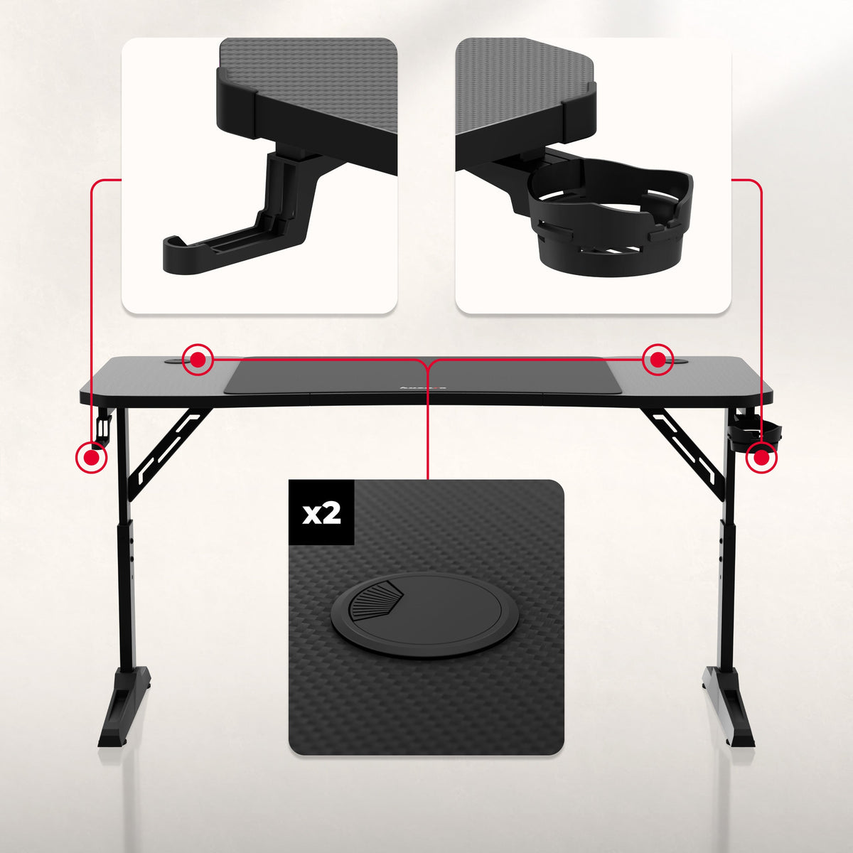 Huzaro Hero 3.6 Black gaming desk