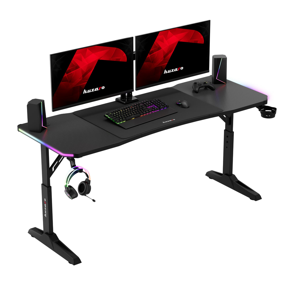 Huzaro Hero 4.6 RGB Black 160 cm LED gaming desk