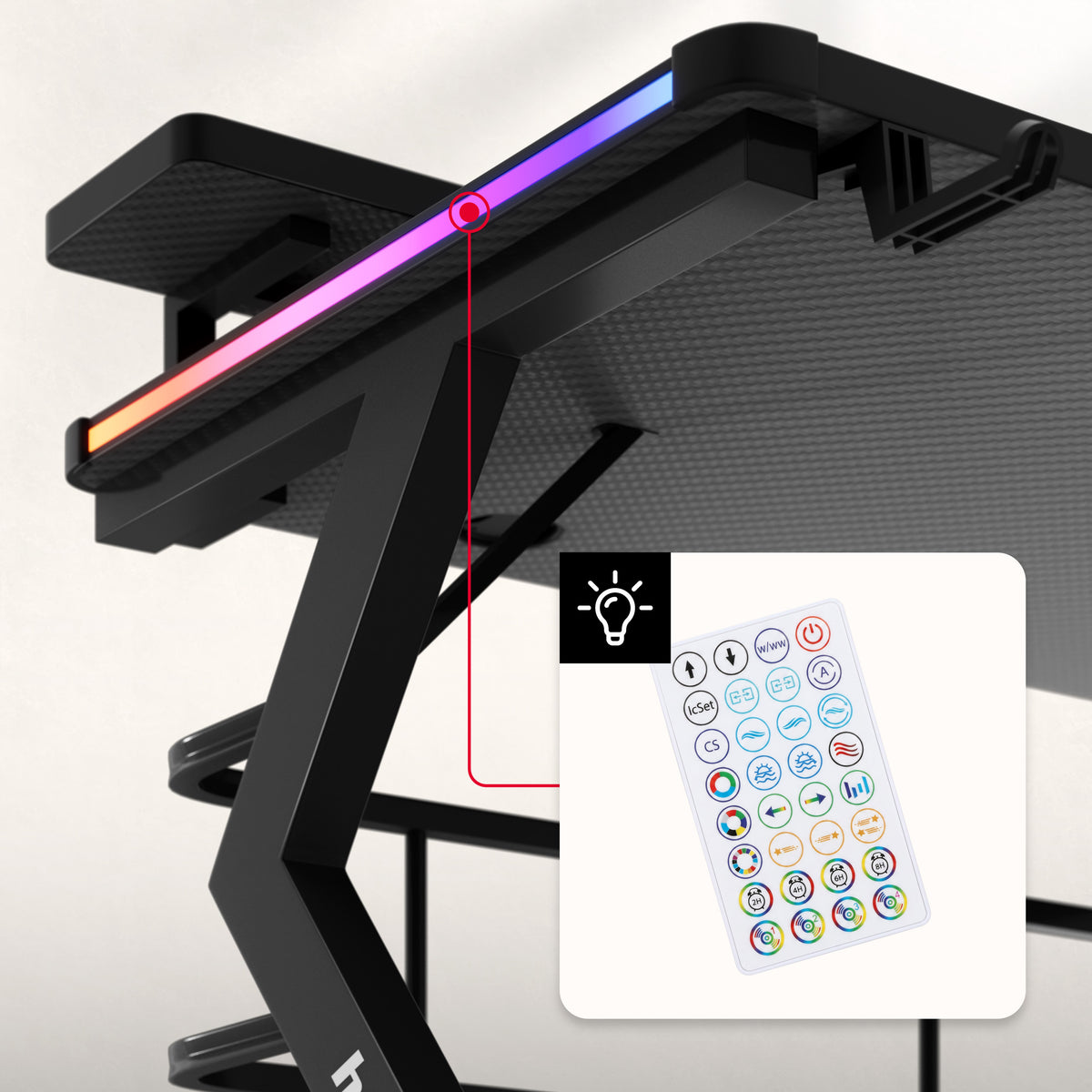Huzaro Hero 5.0 RGB LED Black 120 cm Gaming Desk