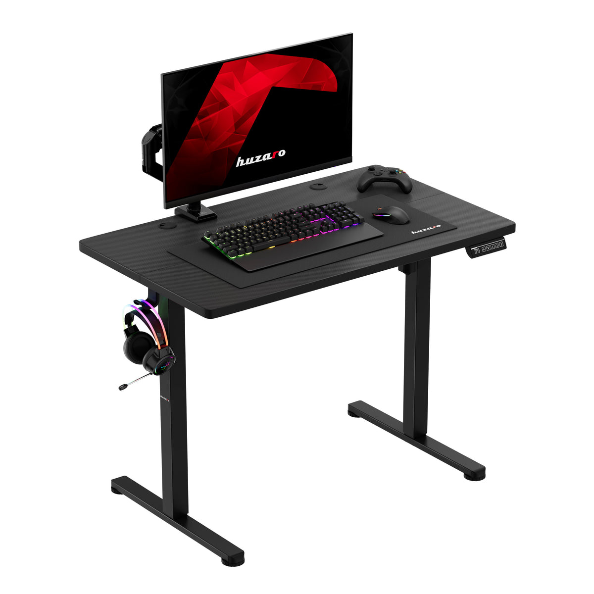 Huzaro Hero 7.8 Black Electric Adjustable Desk on Castors