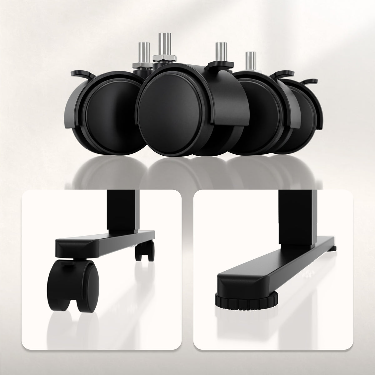 Huzaro Hero 7.8 Black Electric Adjustable Desk on Castors