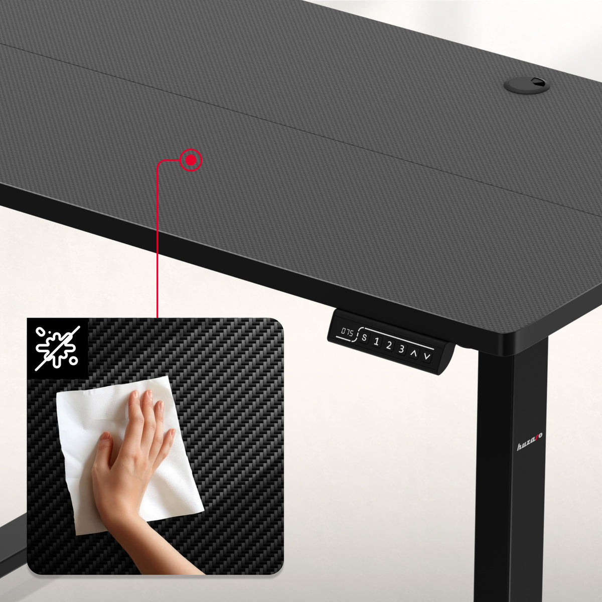 Huzaro Hero 8.1 Black Electric Gaming Desk