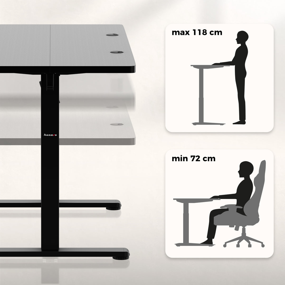 Huzaro Hero 8.1 Black Electric Gaming Desk