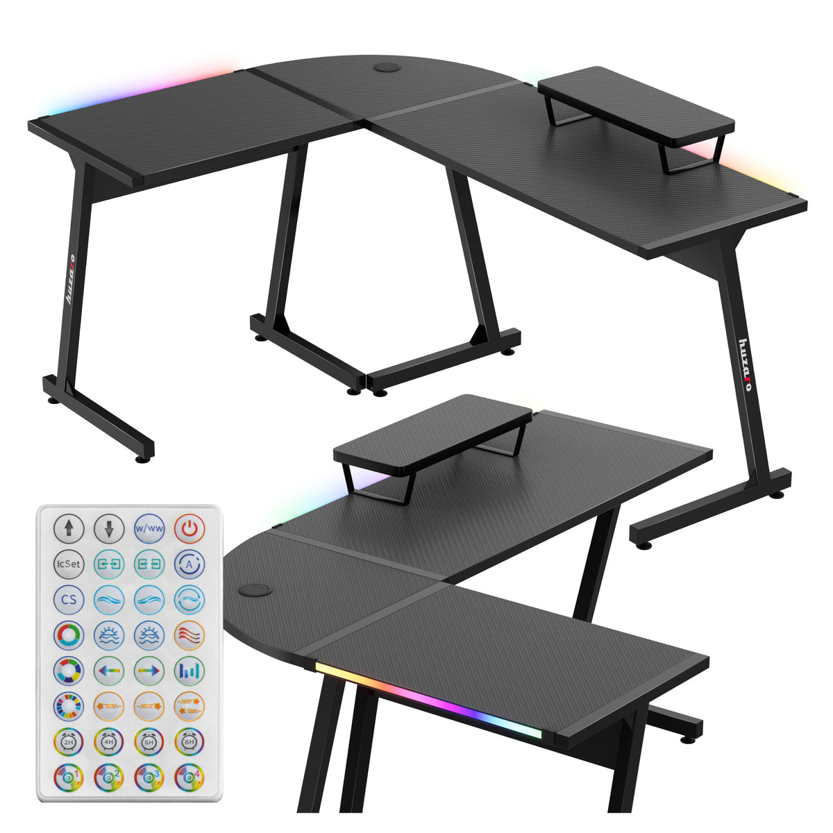 HUZARO Hero 6.0 RGB Smart Black 147 cm corner gaming desk