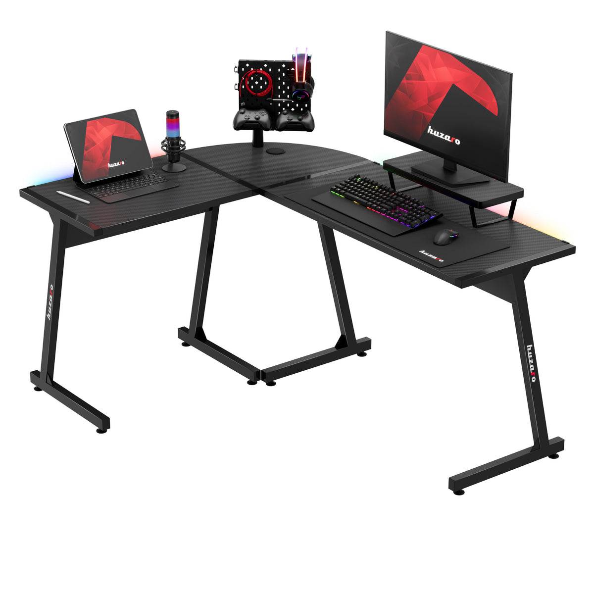 HUZARO Hero 6.0 RGB Smart Black 147 cm corner gaming desk