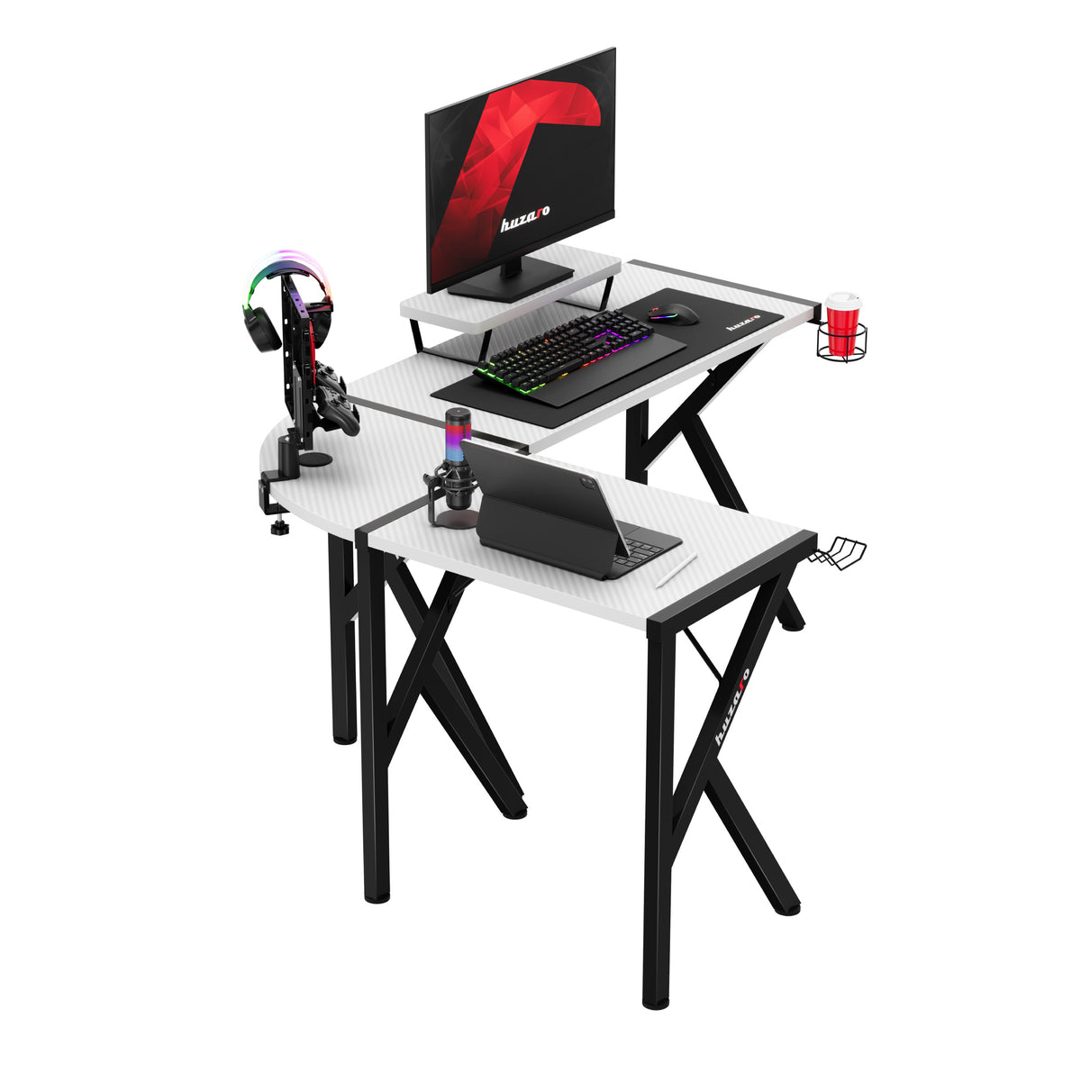 Huzaro Hero 6.3 White 154 cm corner gaming desk