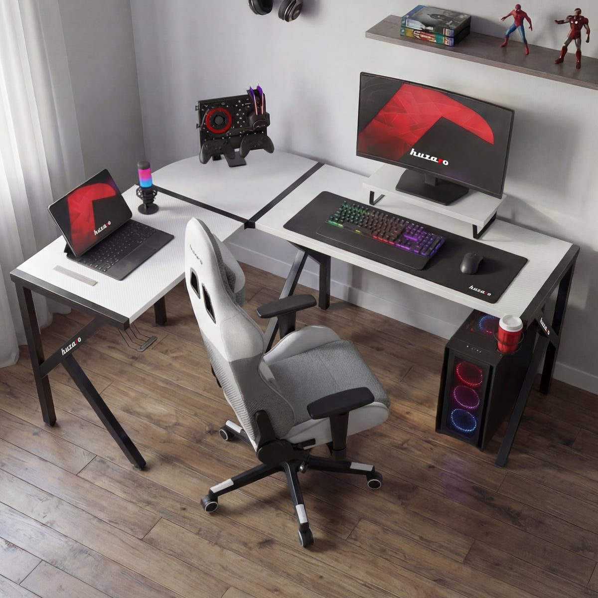 Huzaro Hero 6.3 White 154 cm corner gaming desk