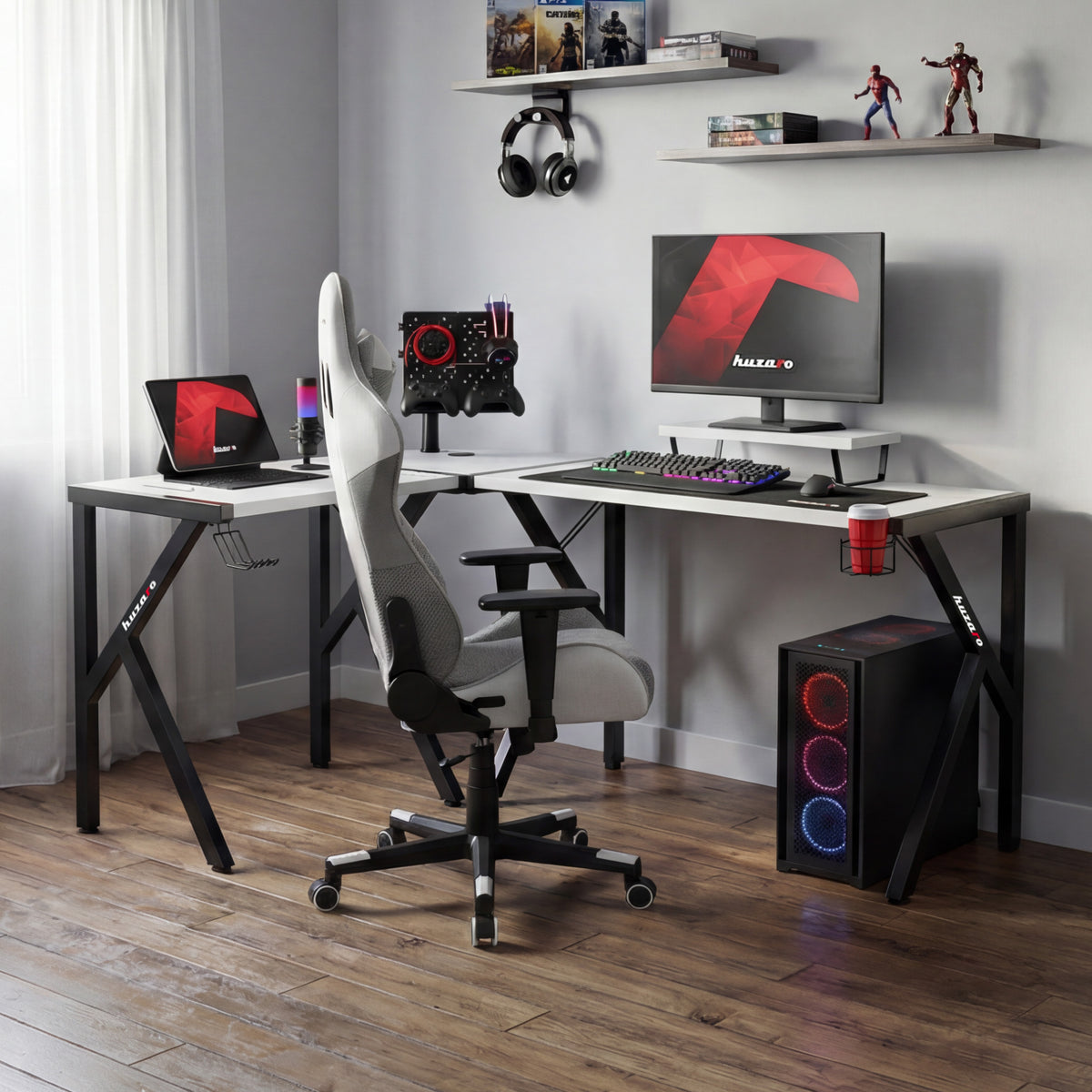 Huzaro Hero 6.3 White 154 cm corner gaming desk