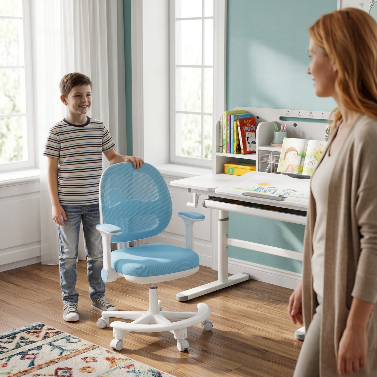 Mark Adler Junior 3.6 Blue Ergonomic Desk Chair for Children