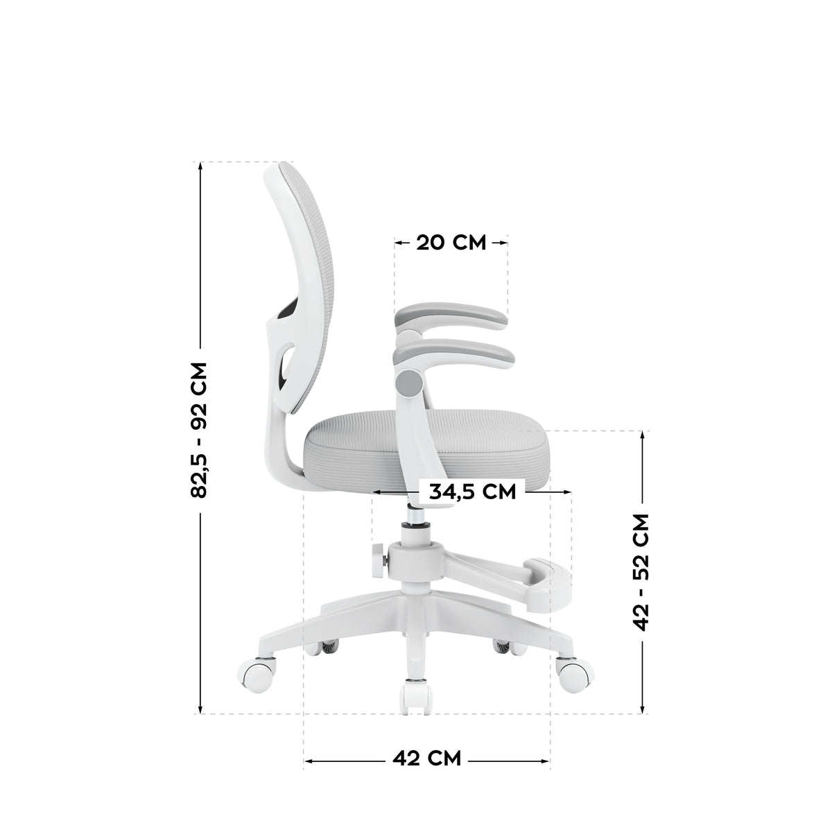 Mark Adler Junior 3.1 Grey children’s swivel chair