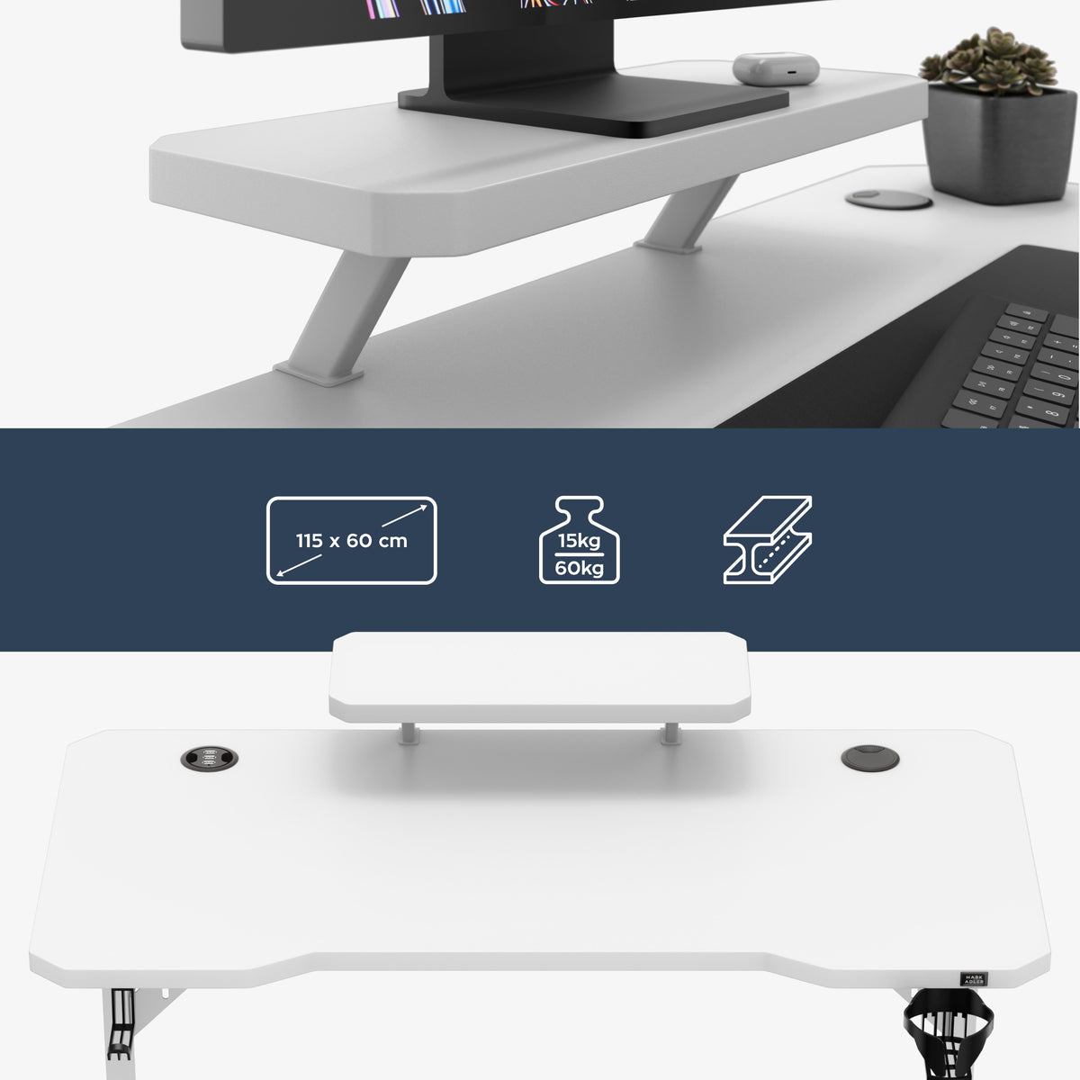 A spacious worktop and an extra shelf