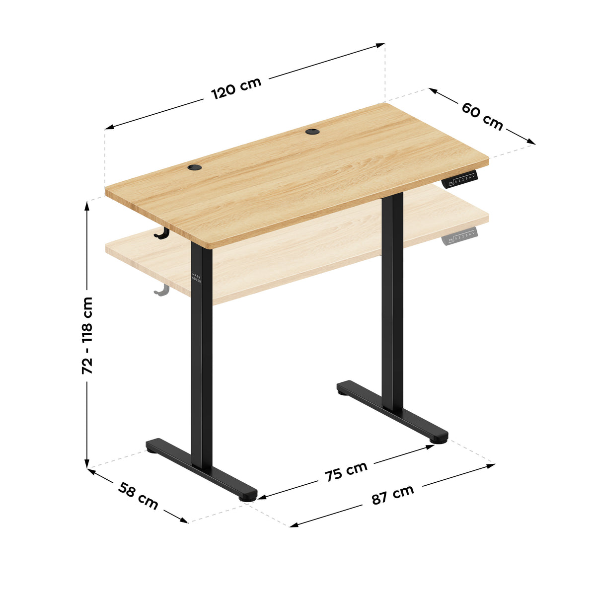 Mark Adler Leader 6.9 120 cm electric height-adjustable desk
