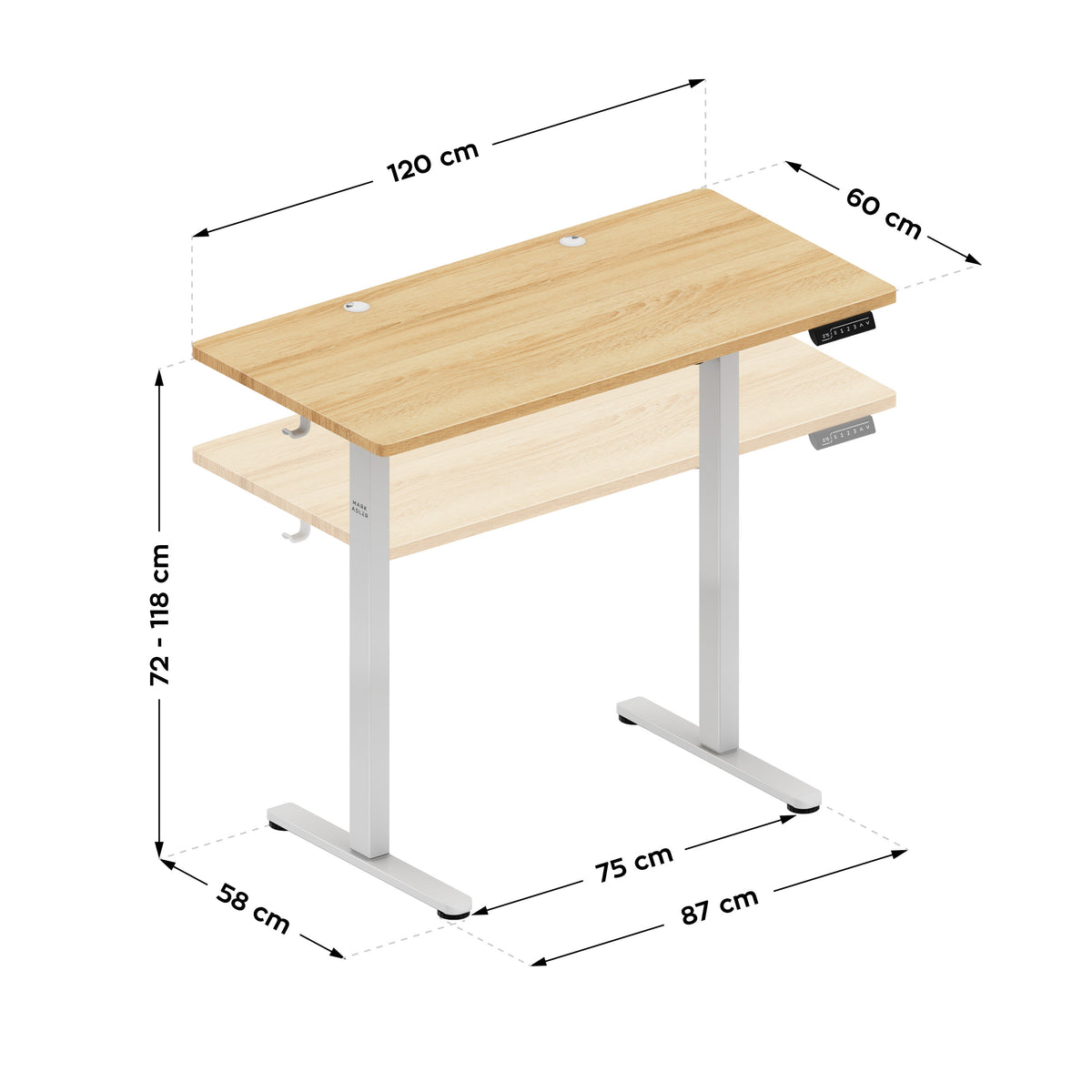 Mark Adler Leader 6.9 Craft 120 cm electric height-adjustable desk