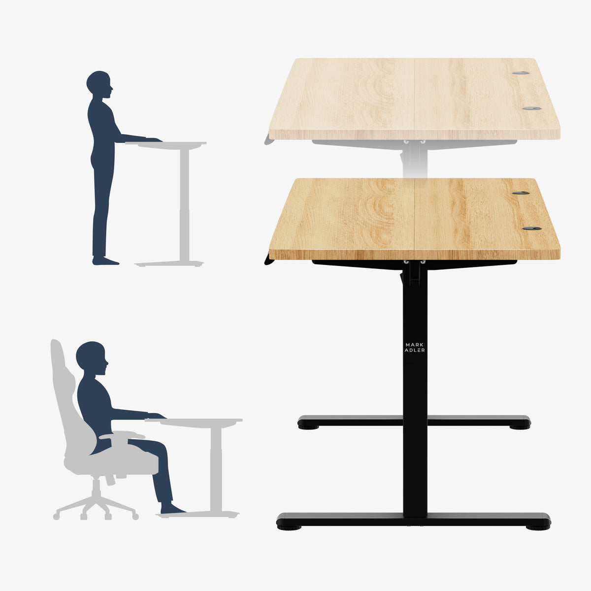 Electrically height-adjustable desk
