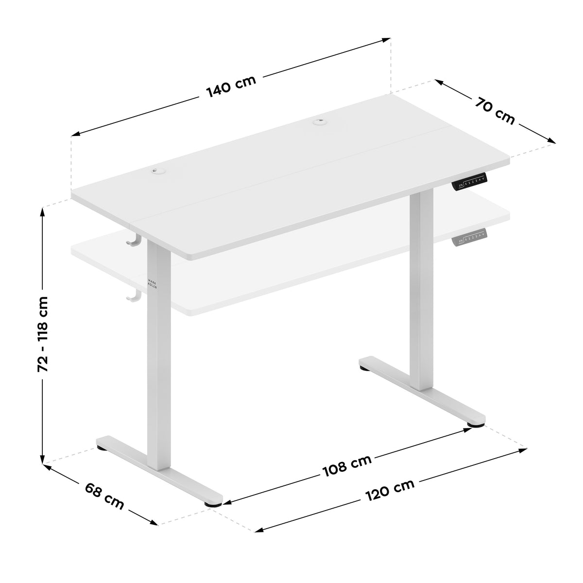 Mark Adler Leader 7.3 White 140 cm electric desk