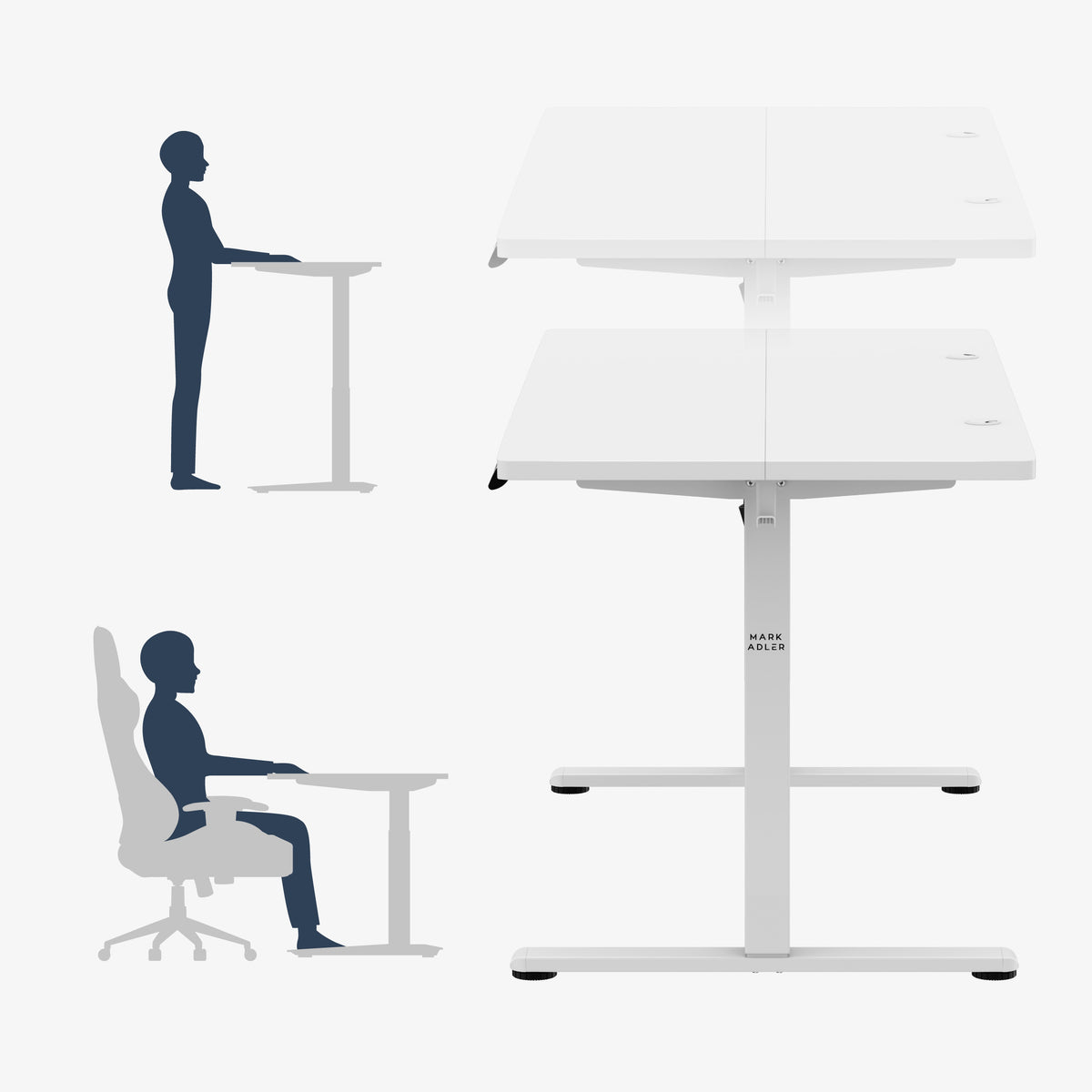 Electrically height-adjustable desk