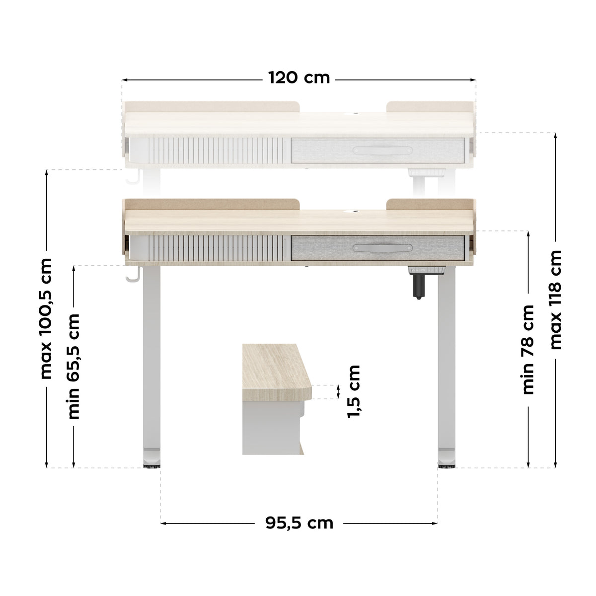 Mark Adler Leader 8.0 White 120 cm electric desk