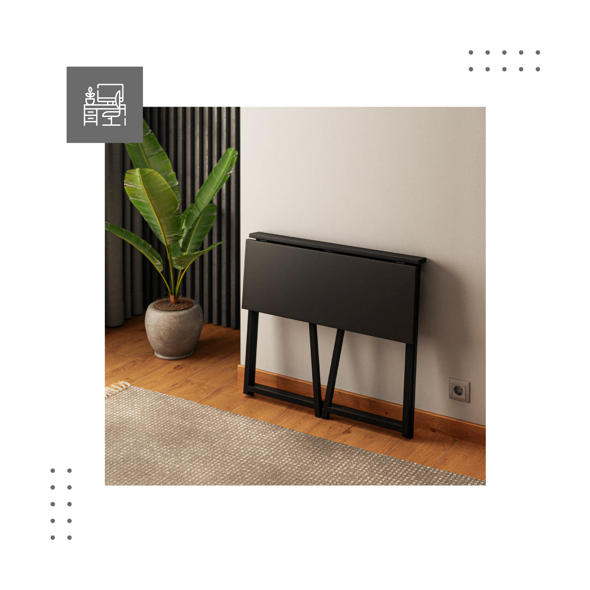 A desk that folds away in a matter of moments
