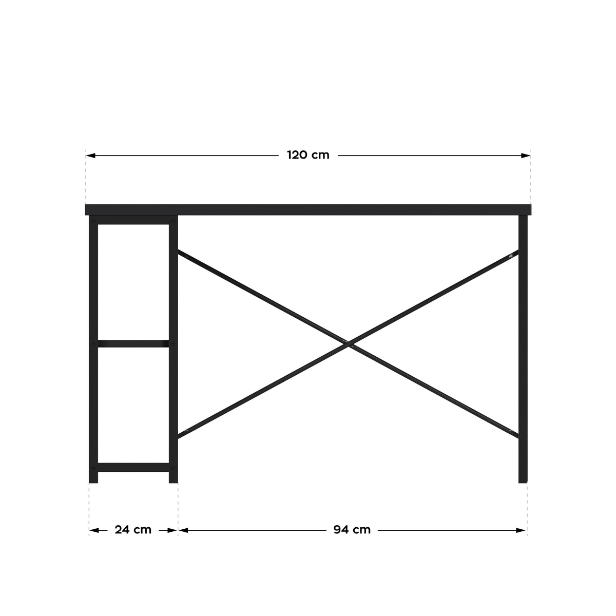 Mark Adler Leader 2.0 Black 120 cm desk with shelves