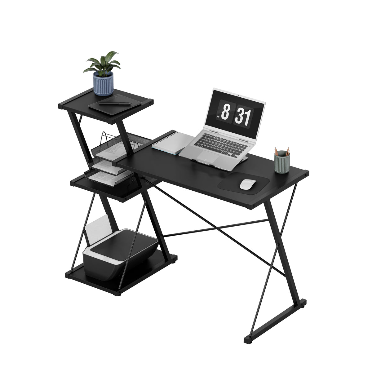 Mark Adler Leader 3.5 Black 116 cm desk with shelves