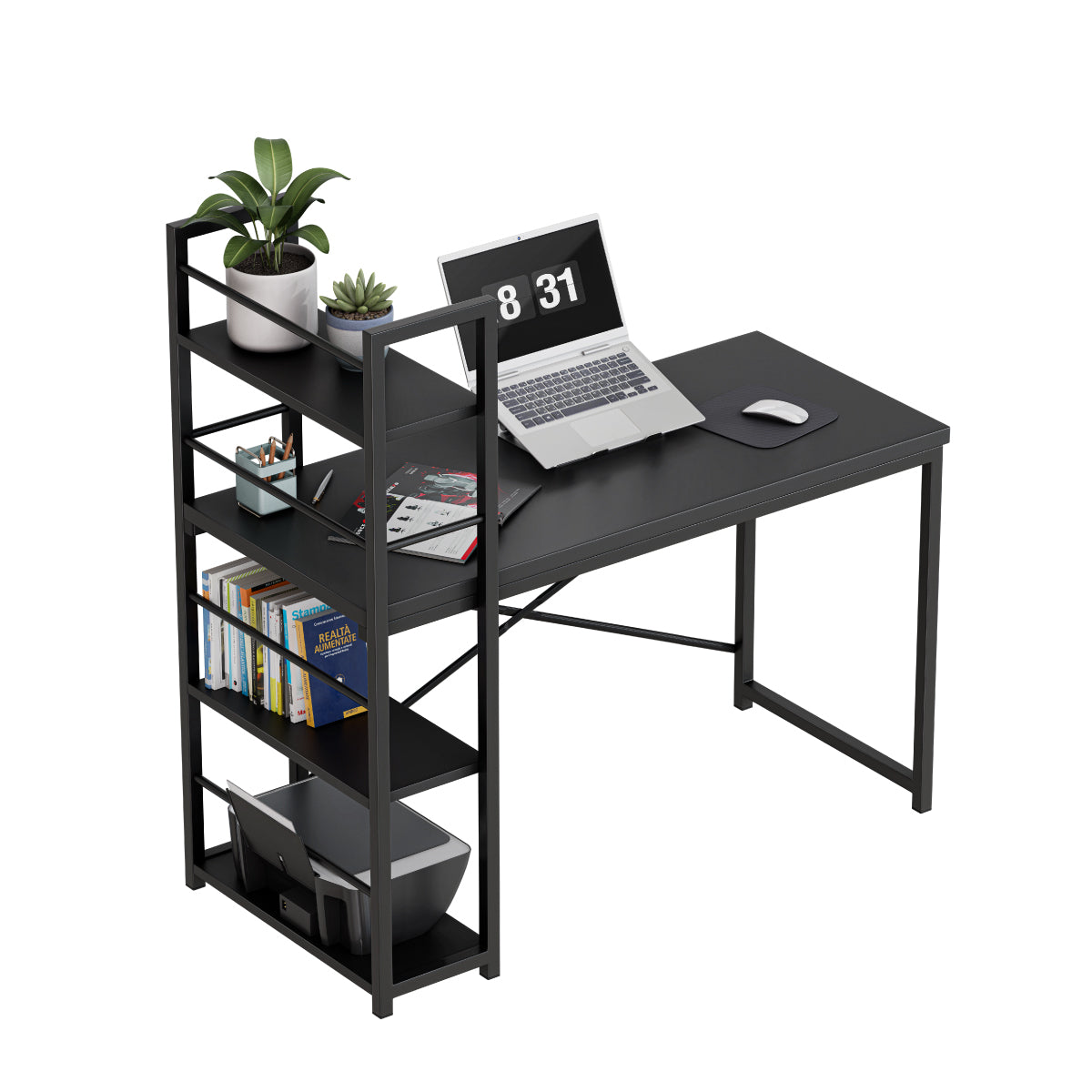 Mark Adler Leader 4.0 Black 120 cm Desk with Shelves