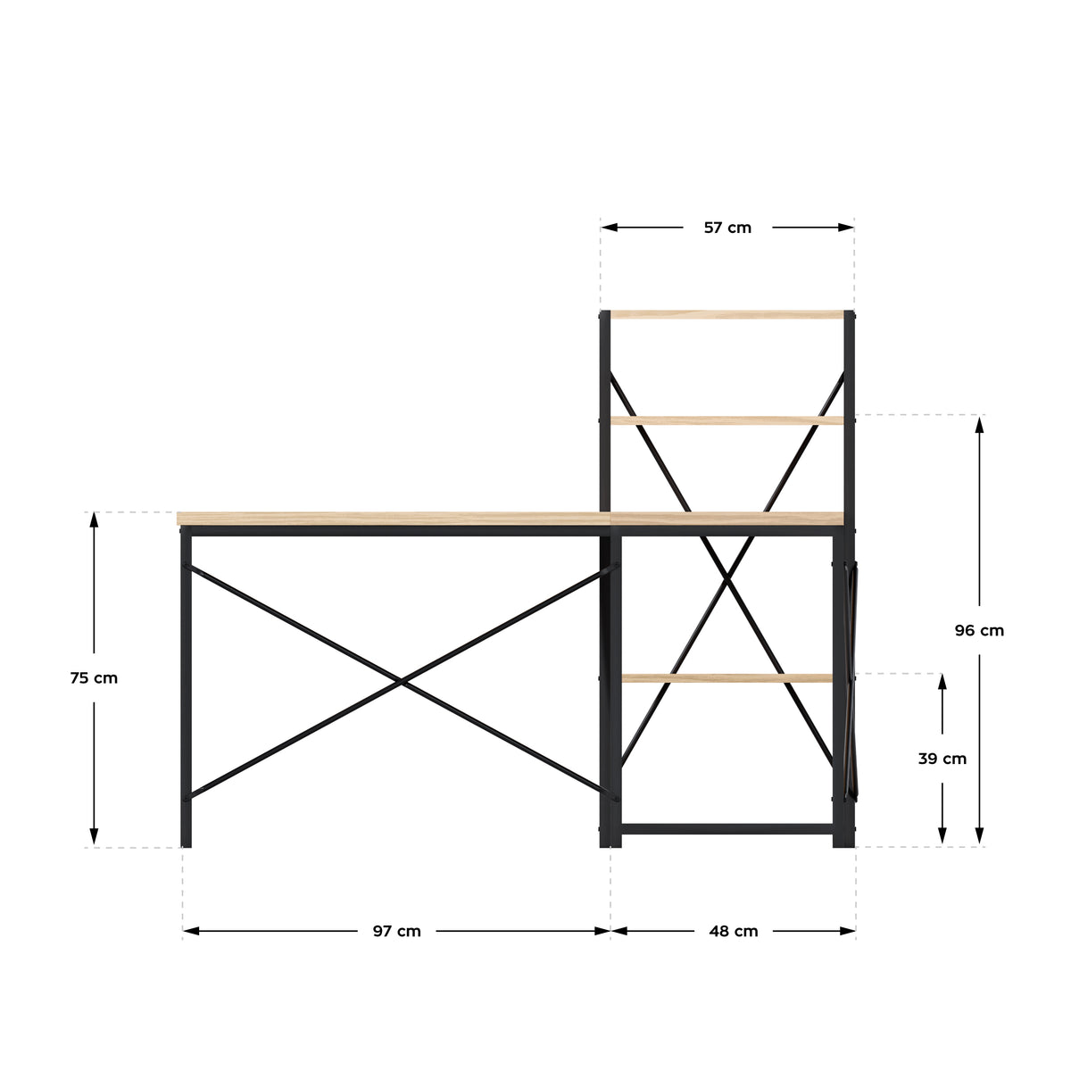 Mark Adler Leader 5.9 Craft 145 cm corner desk with shelves