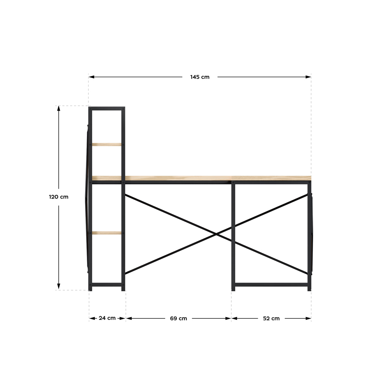 Mark Adler Leader 5.9 Craft 145 cm corner desk with shelves