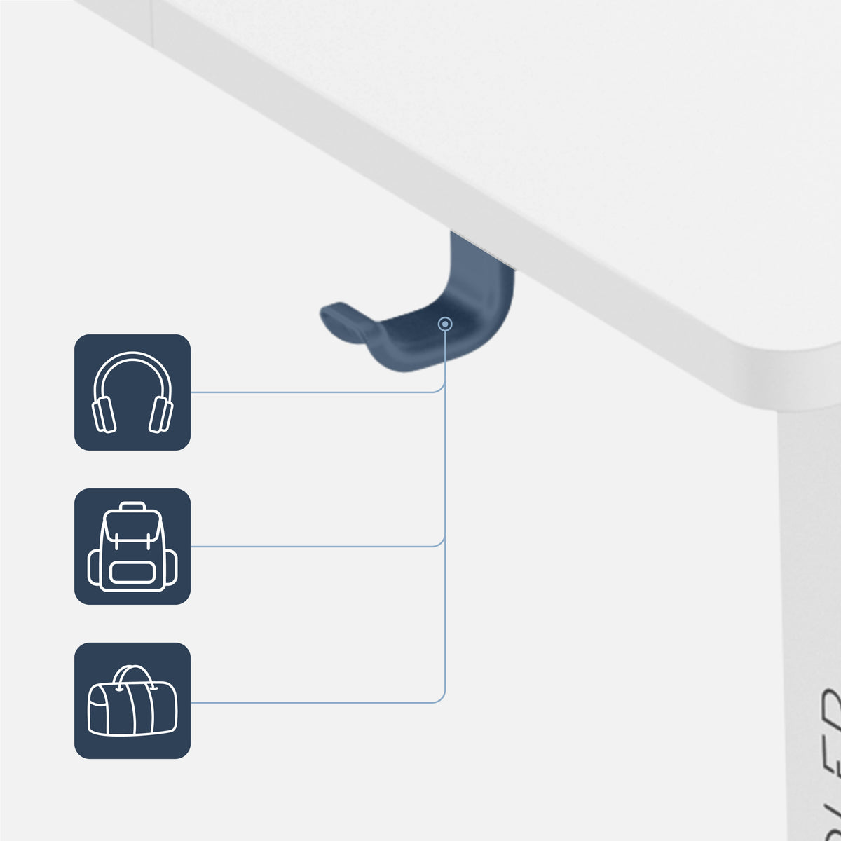 Handy hooks for your bag, rucksack and headphones