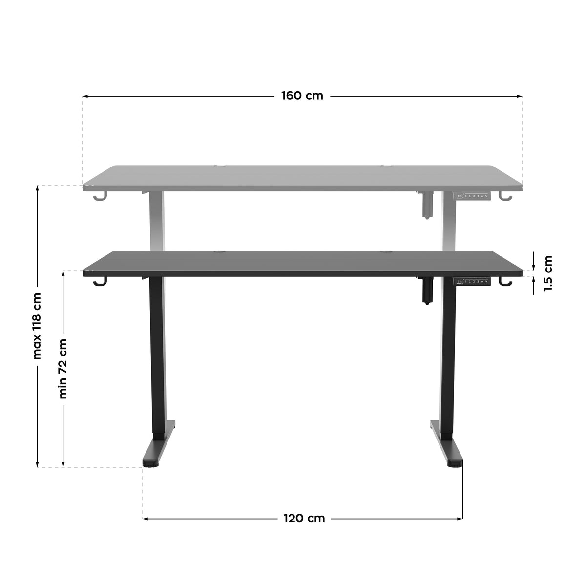 Mark Adler Leader 7.6 Black 160 cm Electric Desk