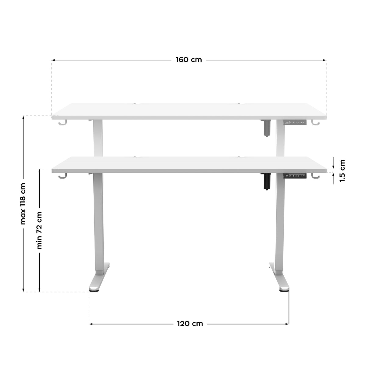 Mark Adler Leader 7.6 White 160 cm electric desk