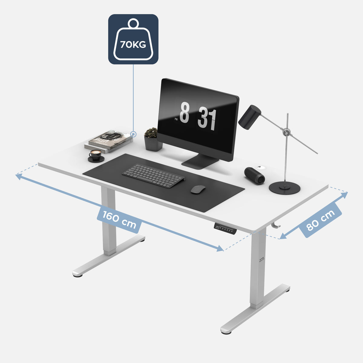 Mark Adler Leader 7.6 White 160 cm electric desk