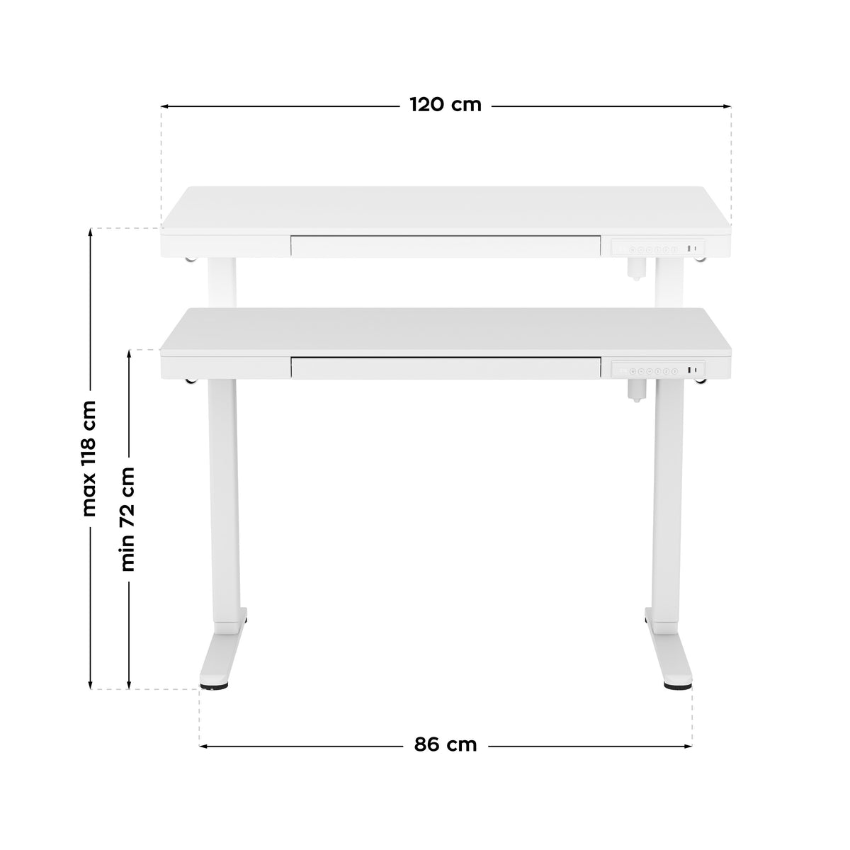 Mark Adler Leader 8.2 White 120 cm electric desk