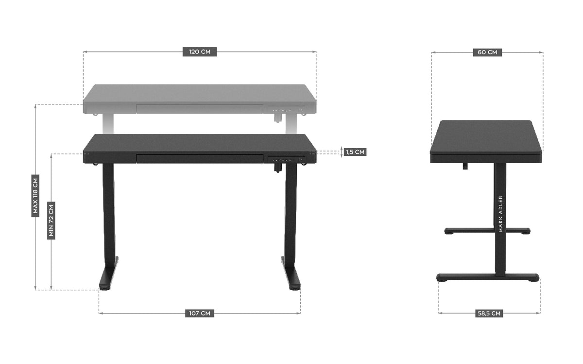 Mark Adler Leader 8.2 Black 120 cm electric desk