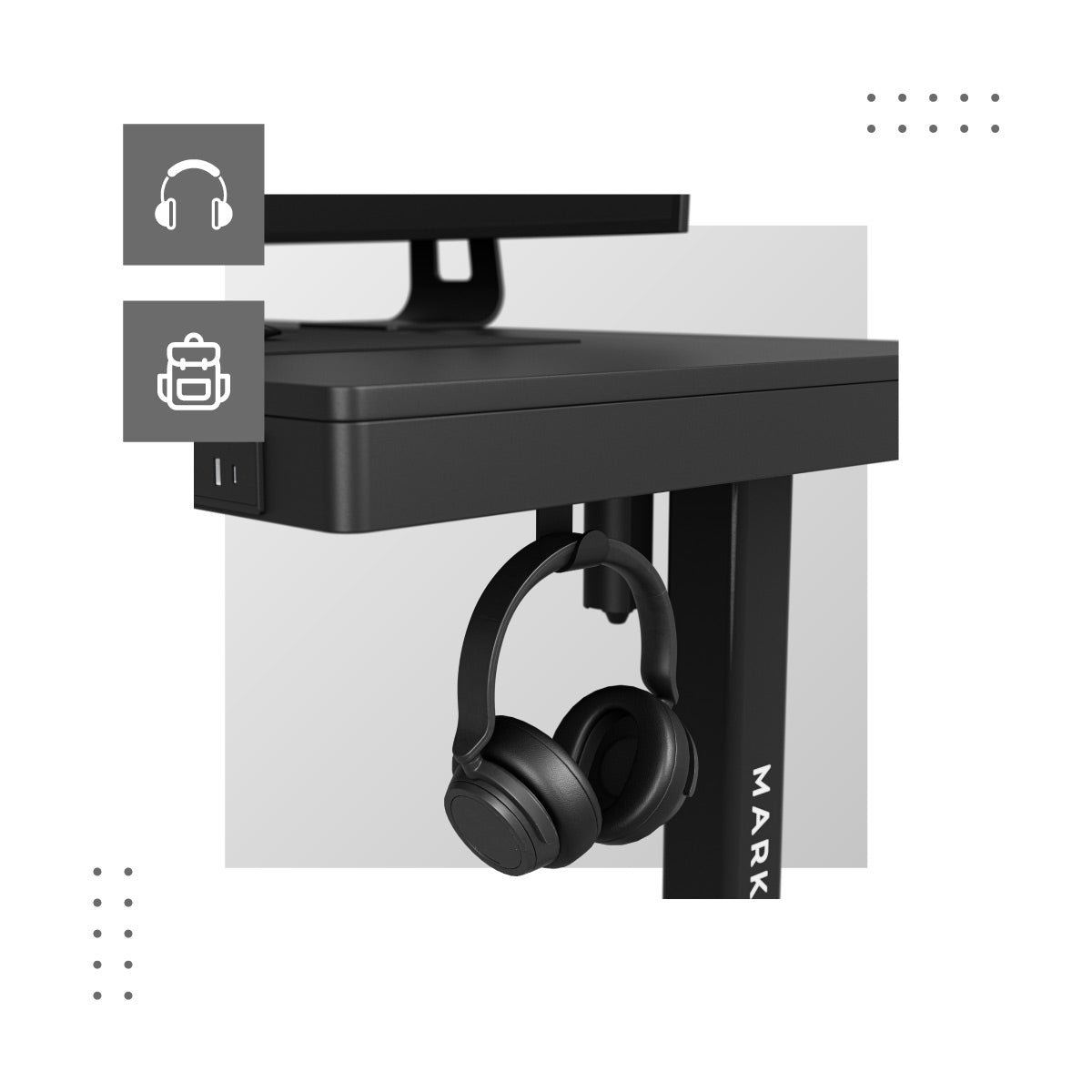 Headphone and bag hooks