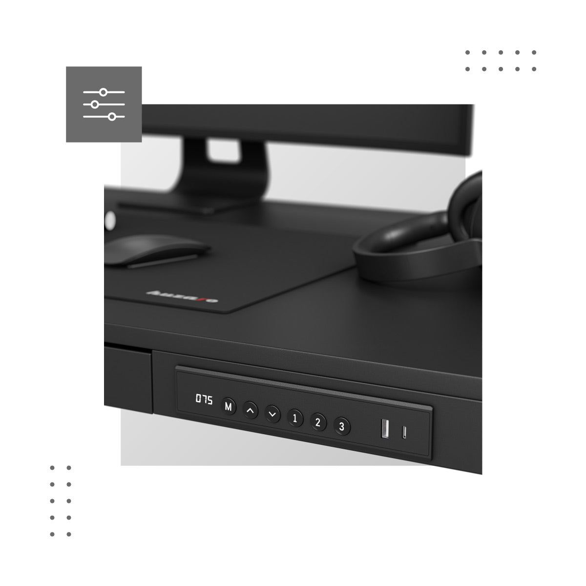 Control panel with 3 memory slots