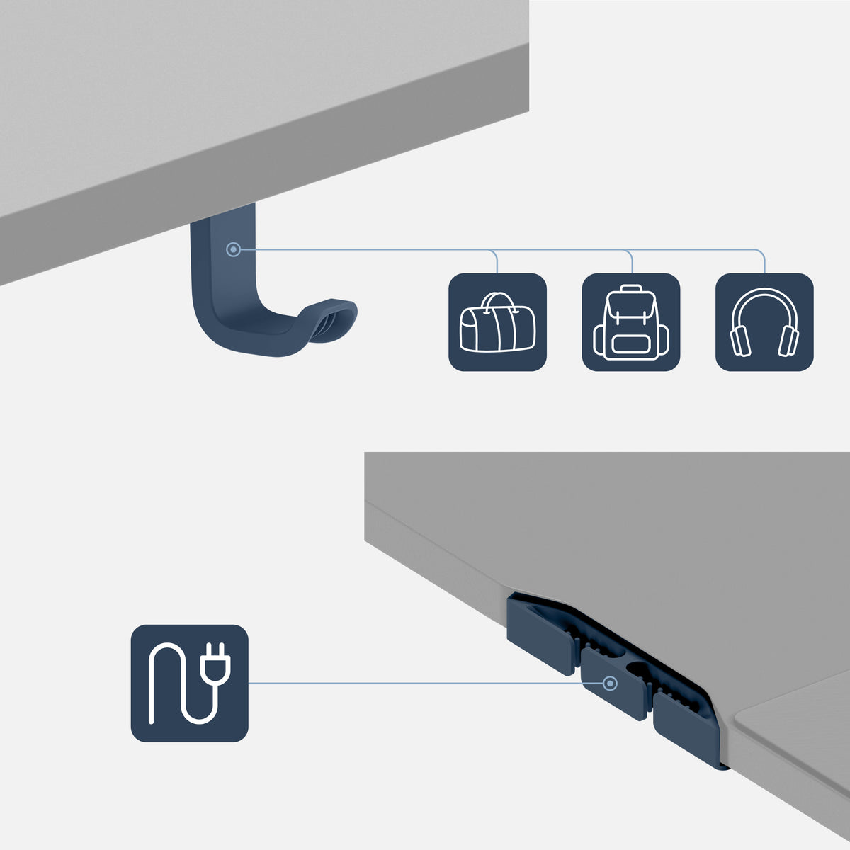 2 cable organisers and a practical handle