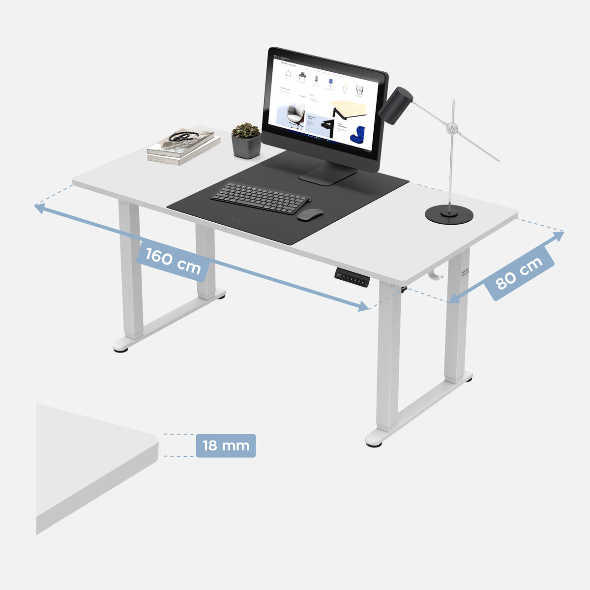 Mark Adler Leader 9.3 White 160 cm electric desk