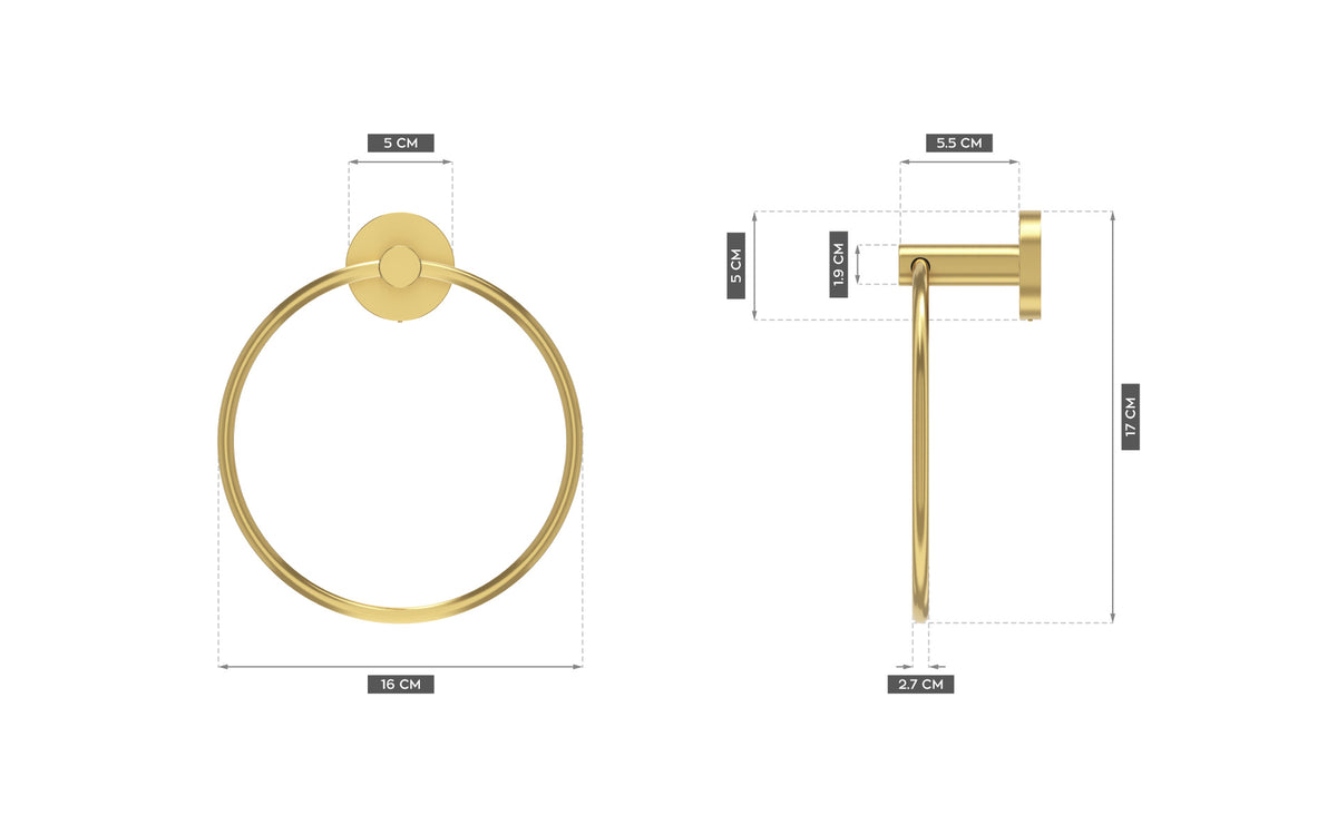 Mark Adler Level 1.2 Gold round towel rail