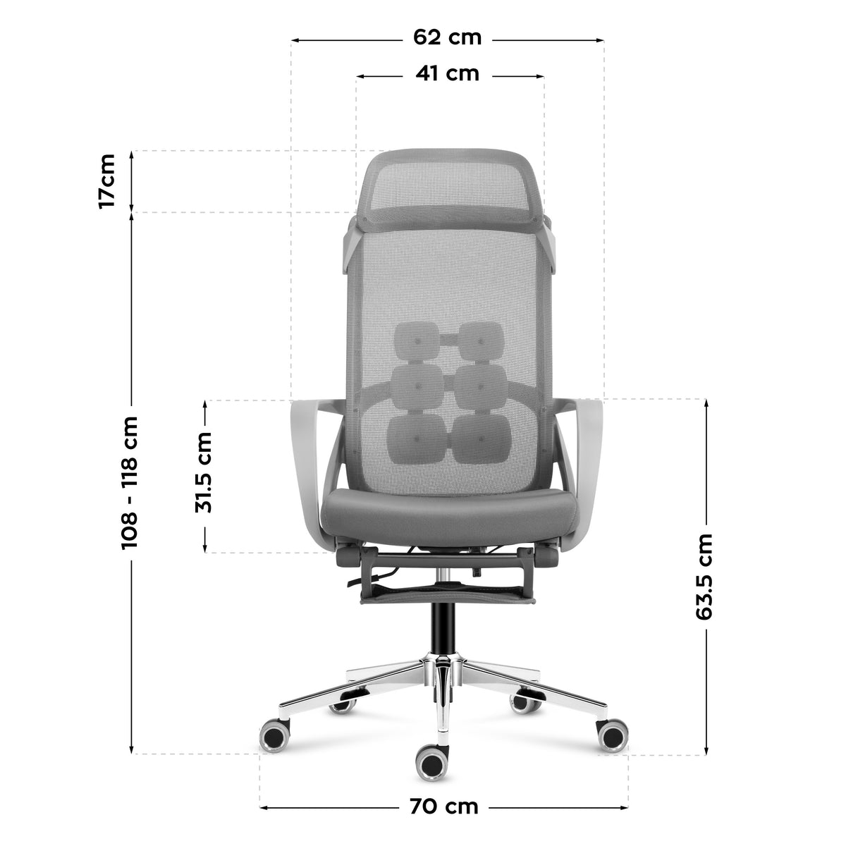 Mark Adler Manager 3.6 Grey office chair with footrest