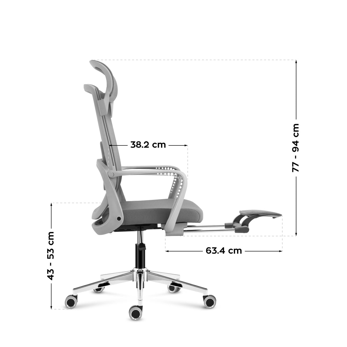 Mark Adler Manager 3.6 Grey office chair with footrest