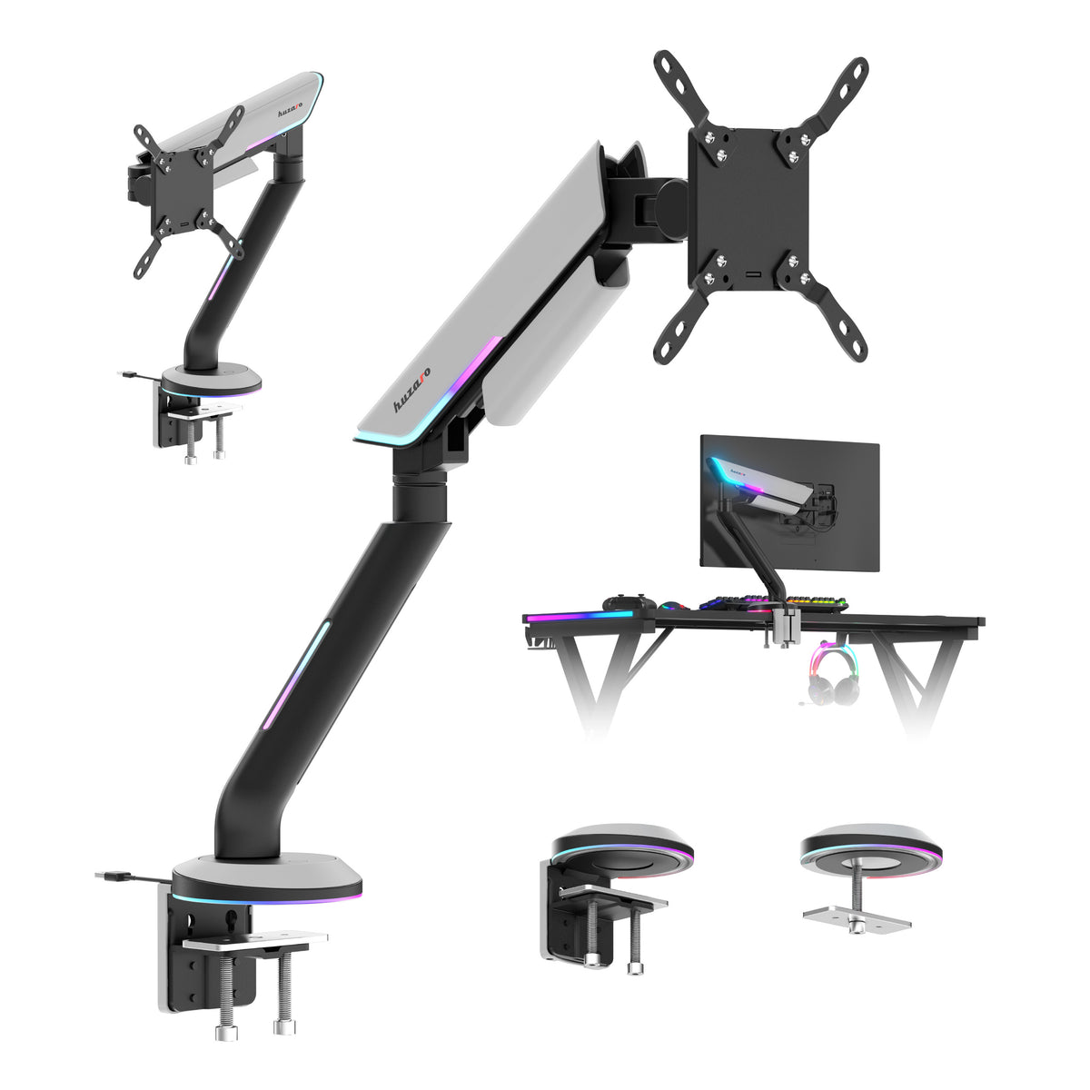 Ramię do monitora RGB LED Huzaro Motion 1.8
