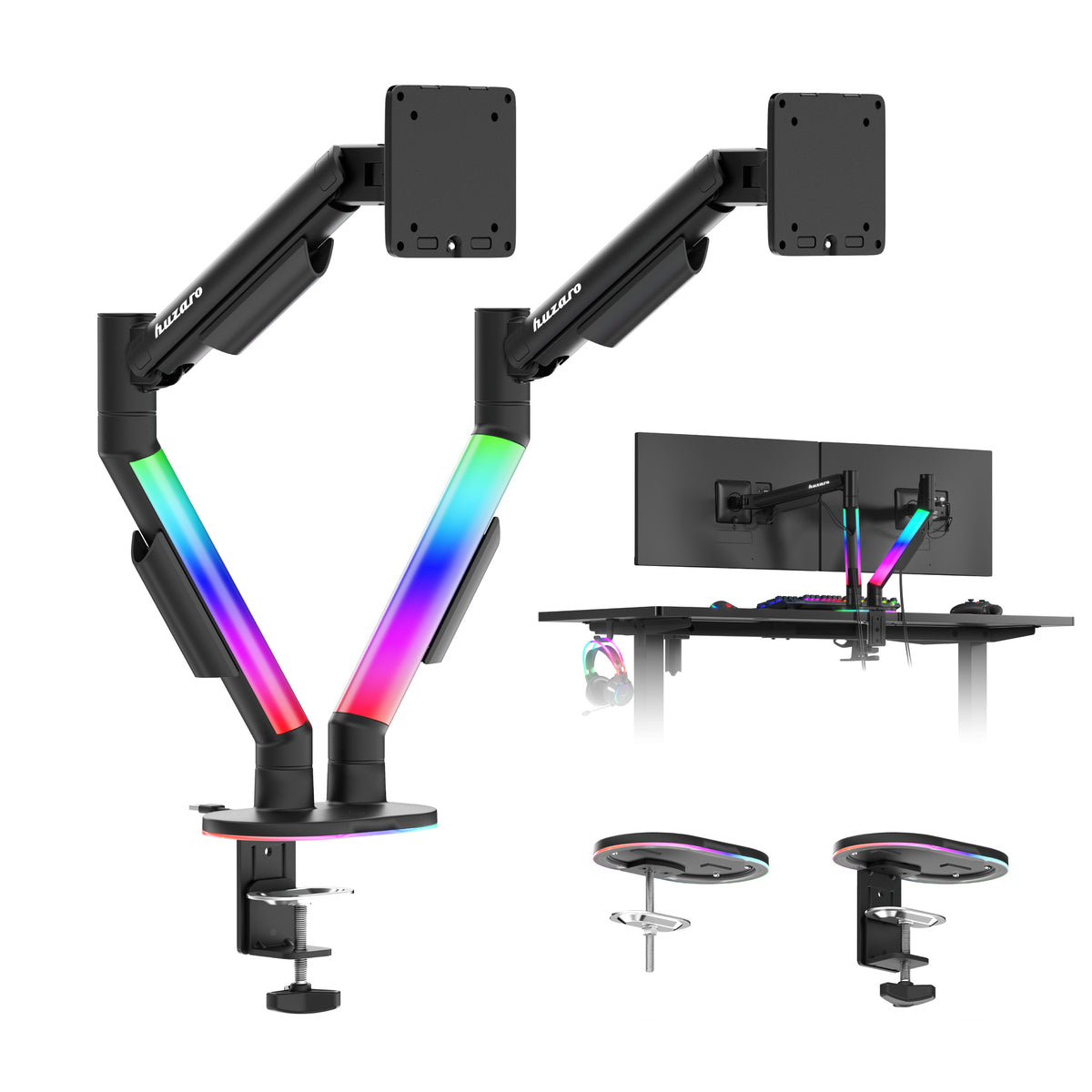 Huzaro Motion 2.6 RGB desk mount for 2 monitors