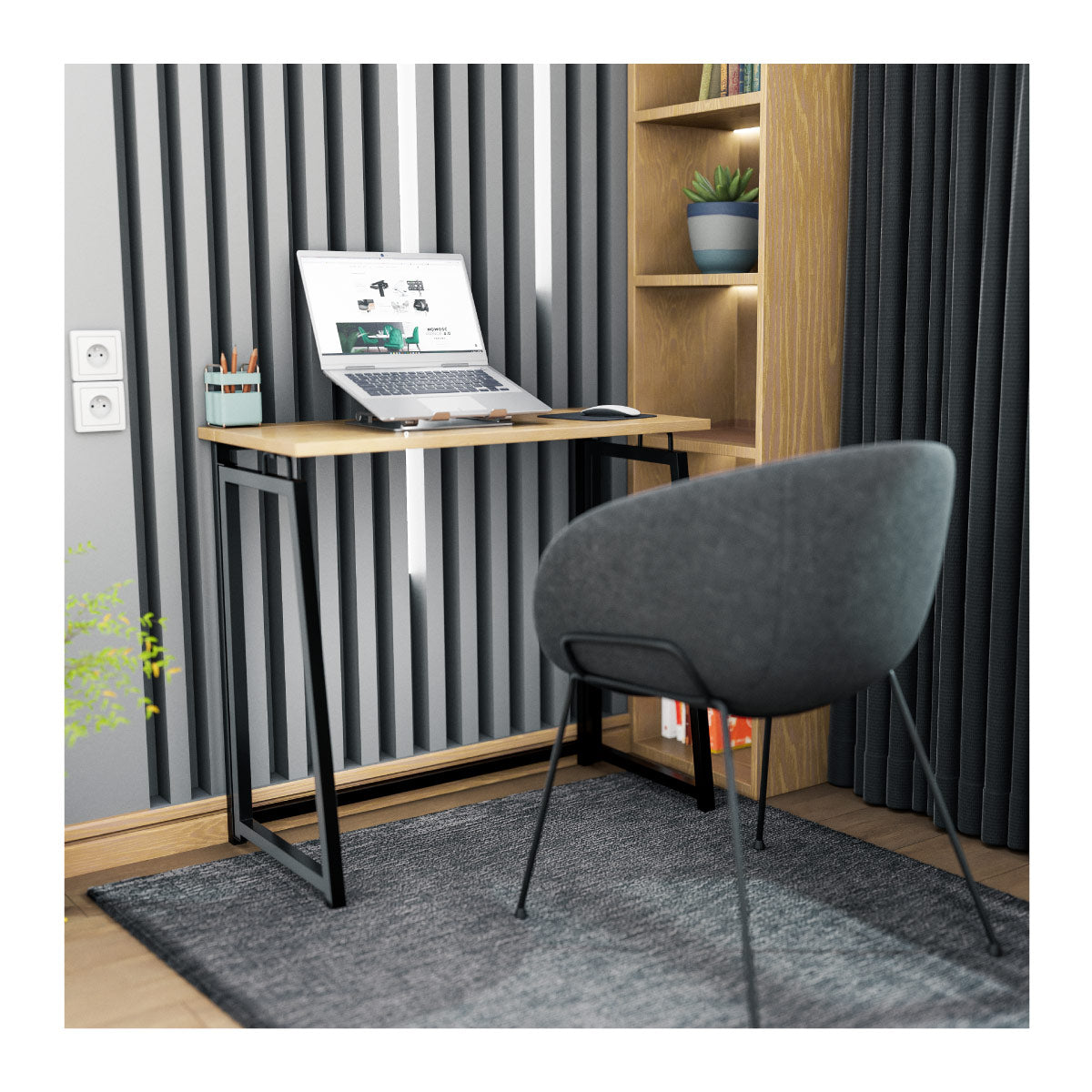 A functional office, even in a small flat